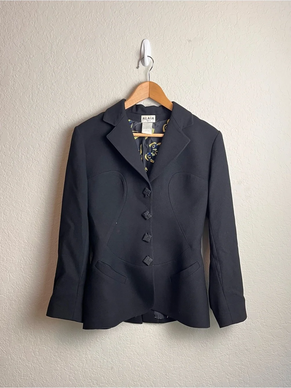 Vintage Azzedine Alaïa 1991 Butterfly Archive Sculpted Blazer FR 38 Jacket Rare - Picture 2 of 16